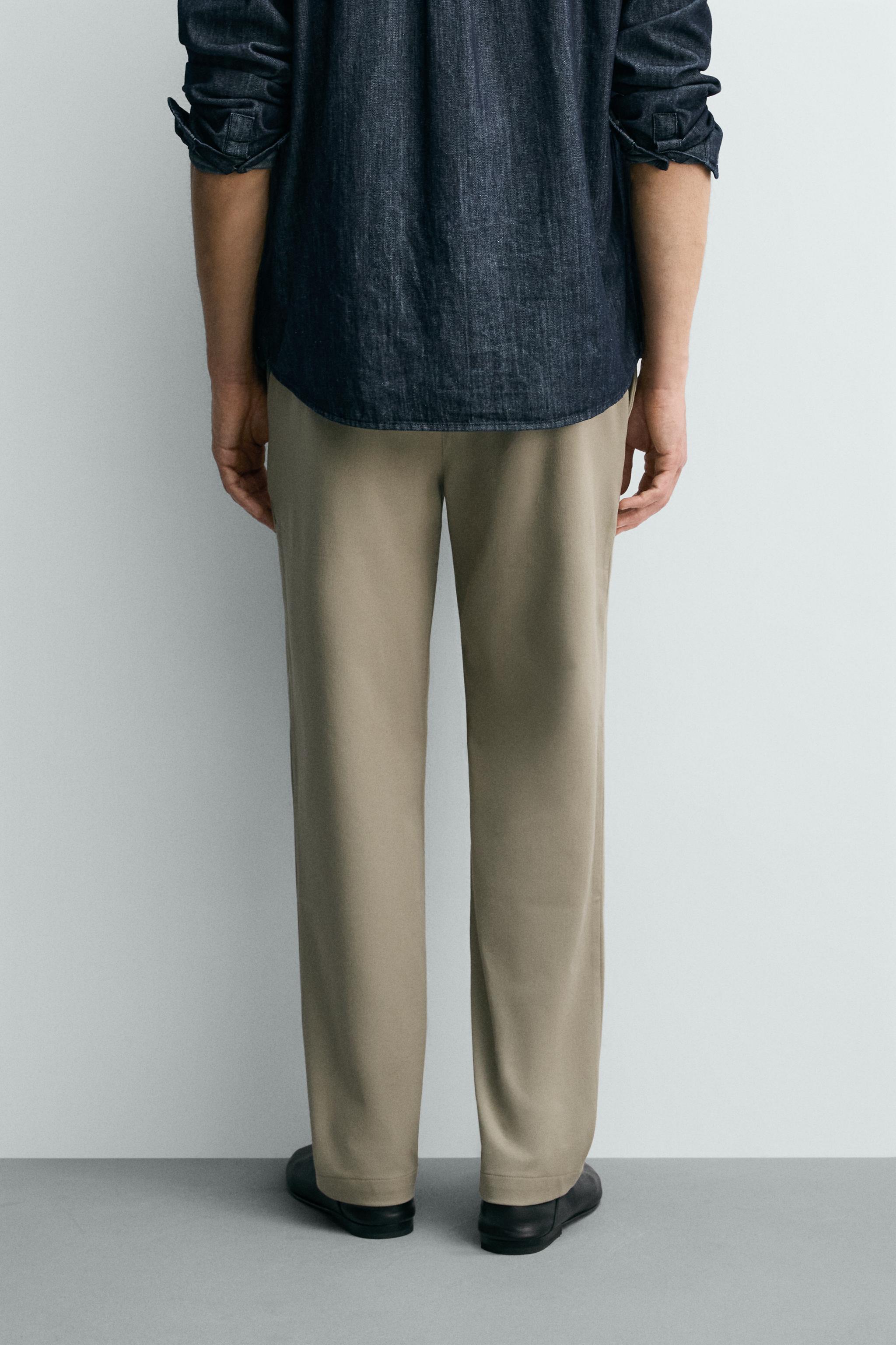 STRAIGHT FIT STRETCH PANTS